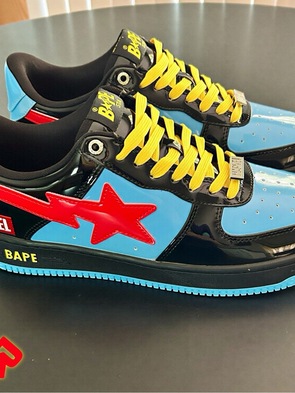 Bape Marvel Mens ”Black Widow” Bapesta Sneakers (No Box) (Never Worn)